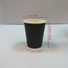 10 件/20 件/50 件黑色纸杯、纸咖啡杯、一次性饮水杯、热/冷饮纸杯、纸质派对杯，适合热水、果汁、派对、野餐 - 黑色 - 查看 2