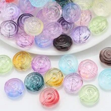 30 Peças Contas Espaçadoras de Cristal de Vidro Coloridas Eletrodepositadas no formato de Pirulito Candy de 12mm e Golfinho de 11*16mm, Material de Artesanato de Joias DIY para Colar, Pulseira, Brinco, Presentes de Feriados e Aniversário
