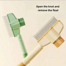 1 件灰色猫咪美容刷宠物毛发去除梳防滑不锈钢狗刷猫咪配件情人节、情人节婚礼、生日