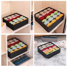 1PC Socks And Underwear Storage Box- Black 24-Grid Fabric Drawer Organizer Set For Socks And Underwear, Collapsible Closet Storage Box With Multiple Compartments, Space-Saving Organizer Bins For Dressers And Wardrobes, Non-Woven Fabric With Sturdy Cardboard Insert, Perfect For Organizing Bras, Underpants, Socks, And Scarves, Storage Boxes With Individual Slots. Bedroom, Organizer, Home Storage, White T Shirt Women, Black Pants Women, Ladies Winter Clothes, Dress,