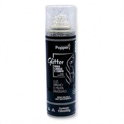 Spray de Gliter Popper Festa Para Cabelo e Corpo 135ml Festa Junina