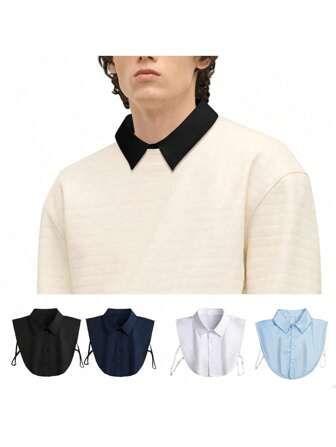 4PCS/1PC Detachable Collar For Men Stylish Fake Collar Shirts Collar Dickey Collar Half False Blouse Dickey Versatile Easy To Wear Ideal Gift For Friends Family Colleagues