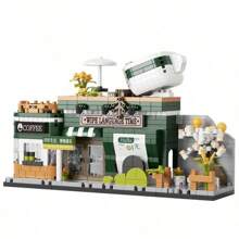 1 Set ABS City Street Scene Building Block Kits, DIY Autumn Flower House, Barista Time Milk Tea Cafe, Fun Small Construction Toys, Develop Hands-On Skills, Creative Home Decor, Gift For Birthday, Holiday, Adults
