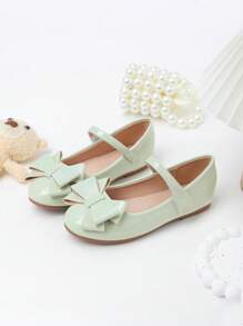 1 Pair Girl's Beautiful Vacation Style Bowknot Flats - Mint Green - View 1