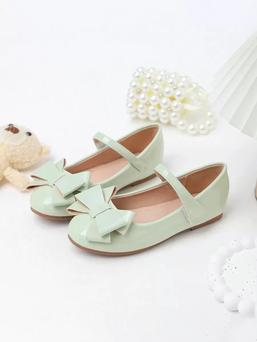 1 Pair Girl's Beautiful Vacation Style Bowknot Flats - Mint Green - View 1