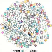 100pcs Colorful Rainbow Glass Mosaic Tiles, DIY Crafting & Handmade Projects, Perfect For Party, Holiday Decoration & Supplies - Multicolor - View 8