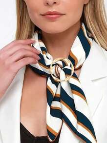 4pcs Scarf Clips - T-Shirt Tie Clips Clothing Corners Tie Pin Buckle, Fashionable Round Metal Shirt Clips For Women (Golden)