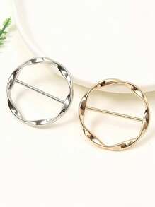 4pcs Scarf Clips - T-Shirt Tie Clips Clothing Corners Tie Pin Buckle, Fashionable Round Metal Shirt Clips For Women (Golden)