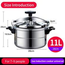 18-44cm Aluminum Alloy High Pressure Cooker, Commercial Large Capacity Extra Large Size, Suitable For Gas & Induction Cooktop, For Hotel, Banquet And Multi-Person Use Seafood Boil - Black - View 15