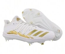Adidas Afterburner 6 Speed Trap Mens Shoes - White/Gold Metallic/Core Black - View 5