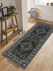 1 件复古宫廷风格地毯，波西米亚几何图案涤纶矩形印花地毯，易于清洁和机洗，适用于走廊、楼梯、入口、卧室、家居装饰 - 彩色 - 查看 15