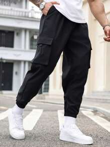 1 件装 男士户外休闲抽绳腰部多口袋工装裤