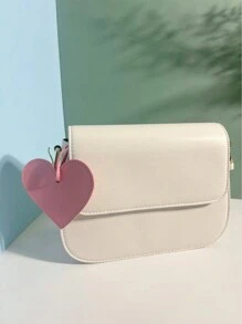 1 pieza Llavero en forma de corazón con accesorio versátil y minimalista de unicolor, diseño interesante y lindo, adecuado para parejas, mejores amigos, estudiantes, trabajo, citas, vacaciones, viajes, un gran regalo para novio, novia, mamá, cumpleaños de niños