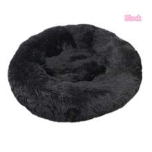 Super Soft Pet Cat Bed Plush Full Size Washable Calm Bed Donut Bed Comfortable Sleeping Artifact Suitable For Winter - 黑色 - 查看 12