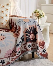 Loveseat Cover Sheet Blanket, Cotton Woven Reversible Anti Slip Cushion Covers 2 Seater Couches With Armrest, Living Room Furniture Decor Slipcovers Protector Pets - 夏天 - 查看 6