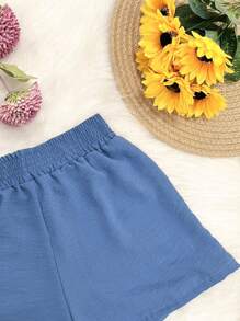 CHAR Fashion Pants Short Shorts Good Quality Duna Winter Summer Has PLUSIZE Duna Fabric - AZUL EMPOEIRADO - View 3