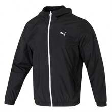 Puma 男式舒适百搭连帽运动夹克 691345-01 - 黑色 - 查看 1