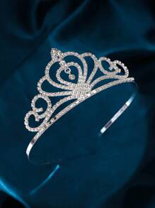 1pc Women's Casual Luxury Silver Elegant Minimalist Princess Hair Accessory, Bridal Crown