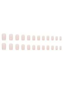 Instantly Upgrade Your Look With 24pcs Medium Square Shape Press On Nails Set Minimalist Glossy White Border French Full Coverage Fake Nail Kit Manicure Set Includes 1sheet Adhesive Tabs &1pc Mini File For Women And Girls Office Daily Wear False Nails