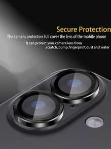 3pcs Black Camera Lens Protector Cover Compatible With Iphone 16 Pro Max 15 Plus 14 13 Mini 12 16 Plus 11 Tempered Glass Protection Phone Accessories Gift For Birthday, Family, Friends Alloy Metal With Tempered Glass Full Cover, Lens Protector