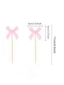 12 stuks roze strik cupcake topper roze strik verjaardagsdecoratie coquette thema feestdecoratie bruidsdouche taart topper strik feestdecoratie