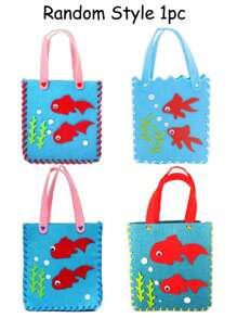 1 Set Creative Sewing Kit - DIY Handbag Craft Set, Includes Safety Pins, Felt Fabric And Simple Instructions, Educational And Fun, Inspiring Creativity And Fine Motor Skills Development. - Multicolor - View 8