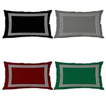 1pc Premium Solid Color Throw Pillow Cover - Classic Geometric Pattern, Zipper Closure, Machine Washable, Suitable For Living Room And Bedroom Decor - Multicolor - View 1