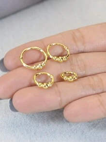 1 pièce Bijou de piercing pour le nombril en argent sterling 925 avec 3 billes rondes. Anneau de nombril, clou de nombril, 6 mm, 8 mm, 10 mm, 12 mm