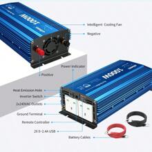 GIANDEL Power Inverter 1000W Pure Sine Wave 12V To AC 240V With LCD Display Remote Controller 2 AC Outlets And Dual 2.4A USB Ports For Trucks RVs Boats - PureSineWave1000W - View 6