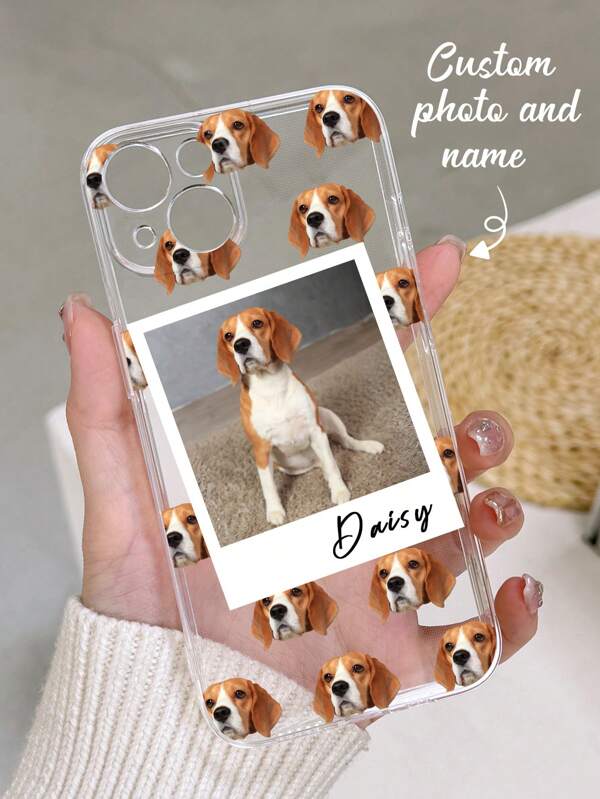 Funda personalizada para teléfono con foto de mascota, carcasa transparente antichoque con nombre de mascota, letra, foto, personalizada para gato, perro, regalo conmemorativo para la familia, compatible con teléfonos S20 S21 S22 S23 S24 A12 A14 A15 A21 A22 A31 iPhone11/13/14/15 Pro Max16 Pro Max, en estampados de animales, transparente, con estilo, colorida, vintage, linda, sencilla, divertida, personalizada, única, ideal para regalo para él, ella, novio, novia, familia, amigos, abuelos, pareja, para aniversarios, cumpleaños