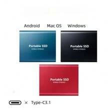 500G Portable HDD, 64G/128G Portable SSD, USB3.1 External HDD, Expansion HDD - Blue/USB3.1/64G - View 2