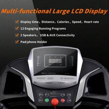 Hydraulic Folding Treadmill For Home/Office 12 Preset Programmes Easy Assembly 16 KM/H, 3 Levels Of Adjustable Incline - Black - View 2