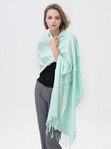 High-Quality Classic Solid Pashmina Scarf – Perfect For Weddings And Special Events - Oceanfront - View 2