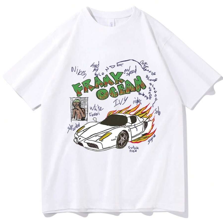 Frank Ocean Shirt Frank Ocean Music Shirt Frank Ocean Merch Gift For Frank Ocean Fan O-Neck Shirt Unisex - 白色 - 查看 1