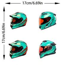 4-In-1 Motorcycle Helmet Transparent Film, Double-Sided Printed Colorful White Stickers, Scratch-Resistant Stickers, Motorcycle Stickers, Car Bumper Stickers, Vehicle Body Decor Stickers