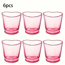 6PCS,Heart-Shaped Glasses, Mini Cute Shot Glasses, Suitable For Valentine's Day, Party Receptions, Tequila Glasses