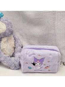Sanrio 1pc Cute Cinnamonroll And Large Capacity Makeup Bag Japanese Style Simple Cartoon Cosmetic Pouch,For Holiday Beach, Bathroom Collection, Bedroom Collection, Large Capacity