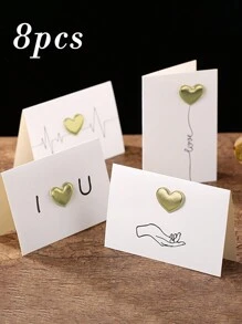 手工制作的创意心形爱情贺卡，适合情人节、母亲节、教师节 - 适合作为邀请卡、贺卡、节日礼物