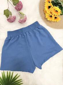 CHAR Fashion Pants Short Shorts Good Quality Duna Winter Summer Has PLUSIZE Duna Fabric - AZUL EMPOEIRADO - View 2