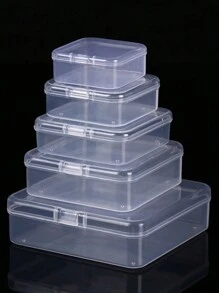 QYDCX 1/5pcs Plastic Storage Boxes With Lids, 5 Size Options, For Collecting Small Items, Beads, Game Accessories, Business Cards, Earrings, Rings, Necklaces, Pendants, Craft Supplies