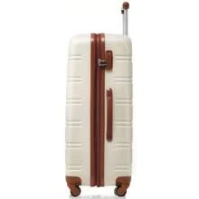 4-Wheel ABS Hard Shell Travel Trolley Suitcase Set, Hand Luggage 24 Inch, Ivory And Brown - Multicolor - View 6