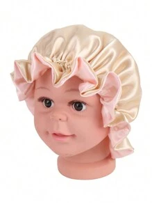 1 Pc Satin Sleep Caps For Children Elastic Silk-Like Round Baby Bonnet Doublyer Infant Hair Protective Hat - Multicolor - View 22