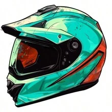 4-In-1 Motorcycle Helmet Transparent Film, Double-Sided Printed Colorful White Stickers, Scratch-Resistant Stickers, Motorcycle Stickers, Car Bumper Stickers, Vehicle Body Decor Stickers