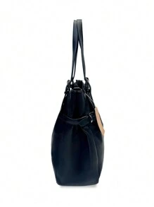 MILANO BAGG Casual, Modă, Elegant, Personalitate, Trendy, Lux, Geantă de umăr din piele PU, Transport de mână, Rucsac, Curea reglabilă, Potrivită pentru petreceri, Vacanță, Afaceri, Vară, Stil bani vechi, Weekend, Cadou - Negru - Vizualizare 3
