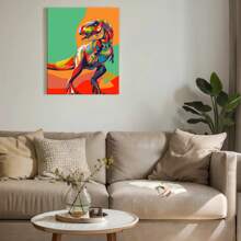 Diy Acrylic Paint By Digital Oil Painting Kit Adult - Frameless 16x 20(Inch) Color Dinosaur Design, Crease-Free Roll Color Printed Canvas, Finished Paint With Paint Brush, Perfect For Beginners, Perfect For Home Decor And Unique Gifts