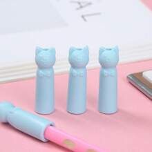 3pcs Cute Cat Pencil Caps, 2-In-1 Eraser & Pencil Topper, Colorful Candy-Colored Cat Pencil Caps - Multicolor - View 11