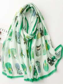 1pc Cat Print Scarf Wrap Shawl - Multicolor - View 22