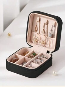 1pc Velvet Jewelry Box, Large Capacity Jewelry Storage Box, Jewelry Display Tray For Necklace, Earring, Bracelet, Simple Jewelry Organizer With Anti-Dust And Anti-Oxidation Function, Compact Jewelry Box For Travel, Suitable For Earrings, Necklaces, Rings, Elegant Gift For Women, Girlfriend, Valentine's Day, Halloween, New Year Jewelry Holder For Rings For Bracelet Jewelry Accessory Jewelry Storage Bag Birthday Gift Mom Gifts - Multicolor - View 7