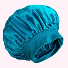 1PC Large Size Solid Hair Bonnet Silk Bonnet Satin Bonnet For Sleeping Satin Hair Bonnets, Soft Elastic Band Silk Sleep Cap, Silk Hair Wrap For Curly Hair - Multicolor - View 7