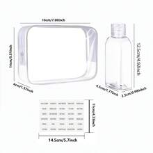Set de 4 envases de viaje de gran capacidad de 100ml, botellas rellenables a prueba de fugas para cosméticos y productos de cuidado de la piel, con bolsa de almacenamiento - transparente - Ver 7